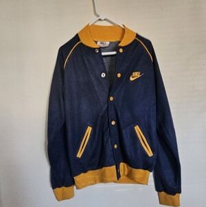 Rare Vintage Nike Sportswear Track Jacket Orange Tag 70s Navy&Yellow Unisex M